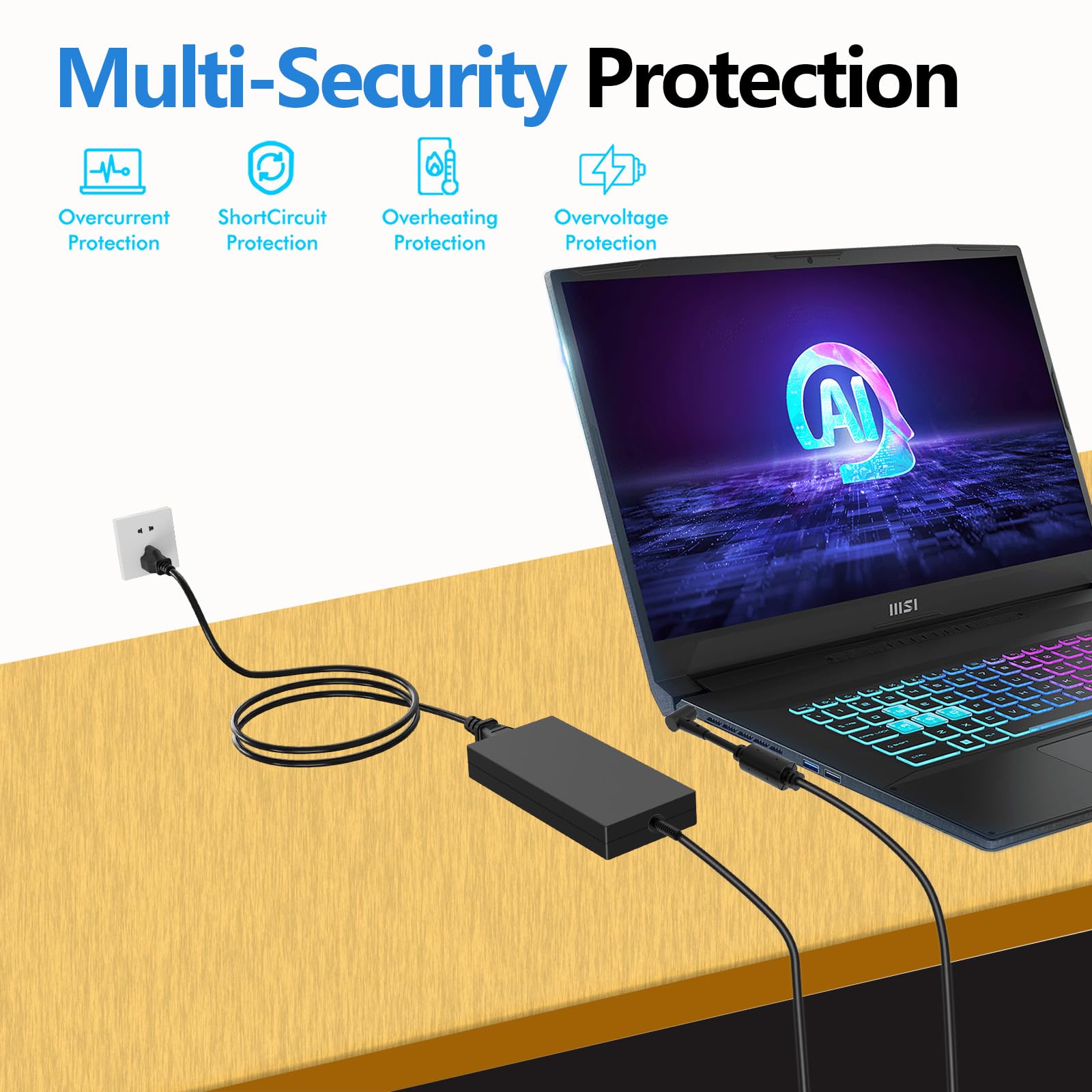純正 MSI 240W ACアダプター プラグ Square tip Amazon.com: JUYOON 240W Charger Compatible with Msi Stealth